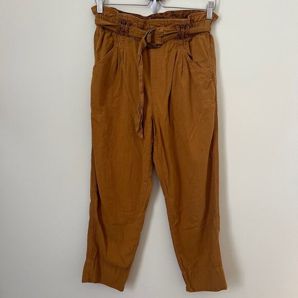 Anthropologie High Waisted Paperbag Utility Pants in Deep Camel Size XS - Picture 1 of 12